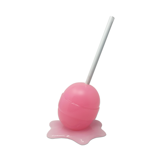 LARGE PRETTY IN PINK MELTING BLOW POP RESIN SCULPTURE