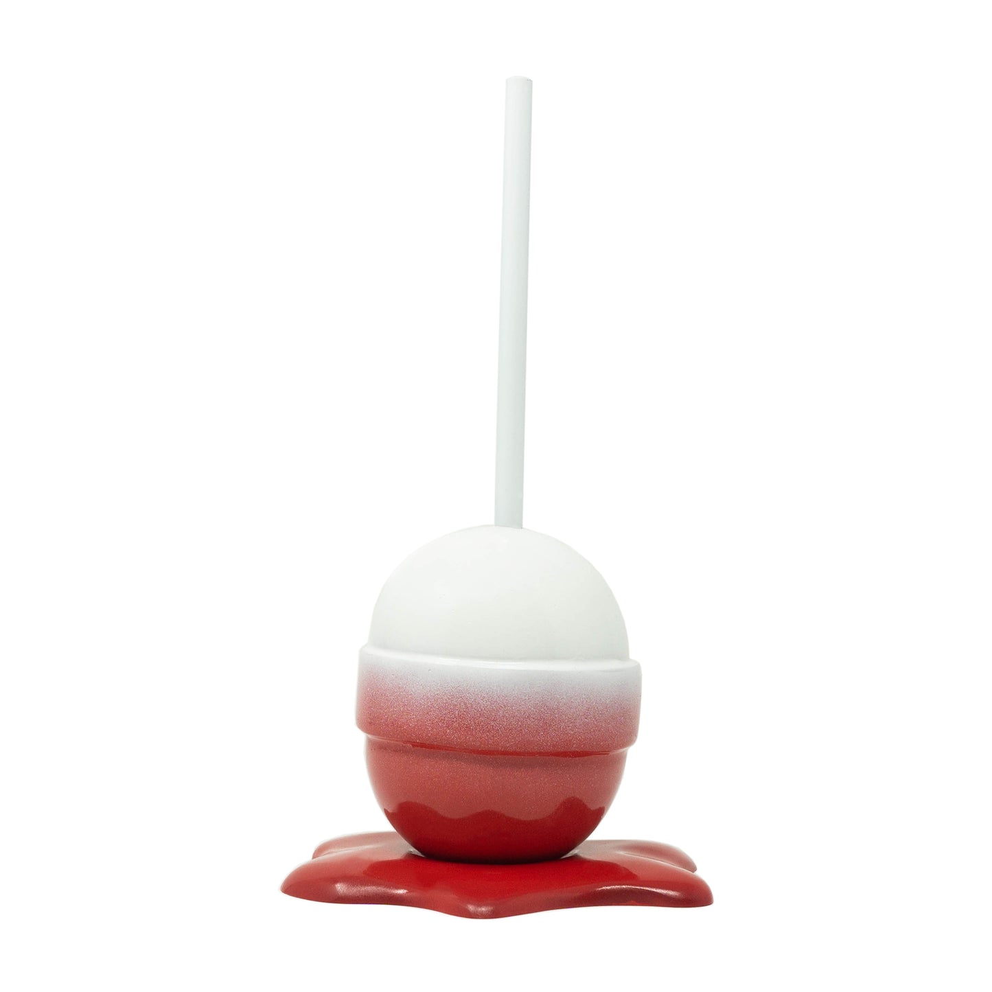 LARGE STRAWBERRIES N CREAM RED OMBRE MELTING BLOW POP RESIN SCULPTURE