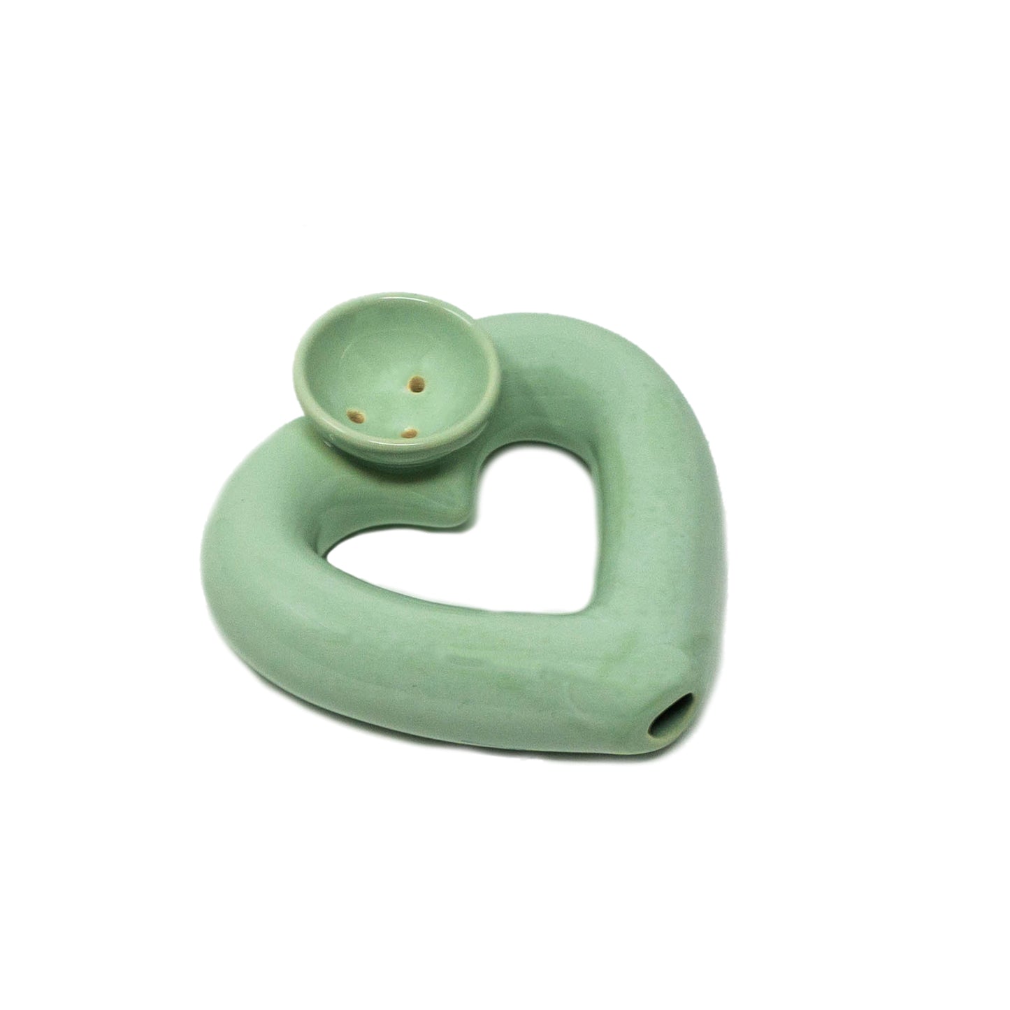 SOFT MINT GREEN BURNING UP 4 UR LOVE HEART TOBACCO PIPE