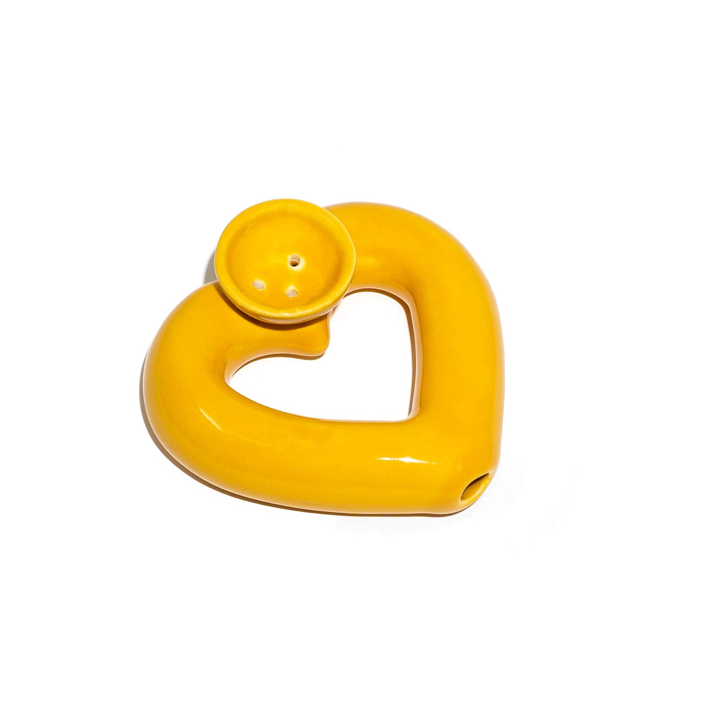 YELLOW BURNING UP 4 UR LOVE HEART TOBACCO PIPE