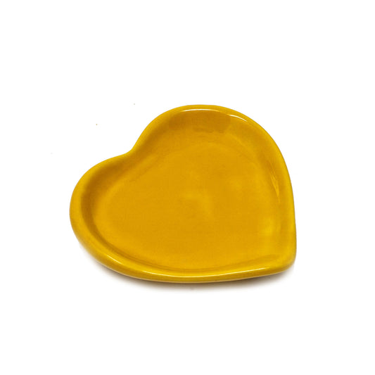 Yellow Heart Trinket Dish / Ashtray